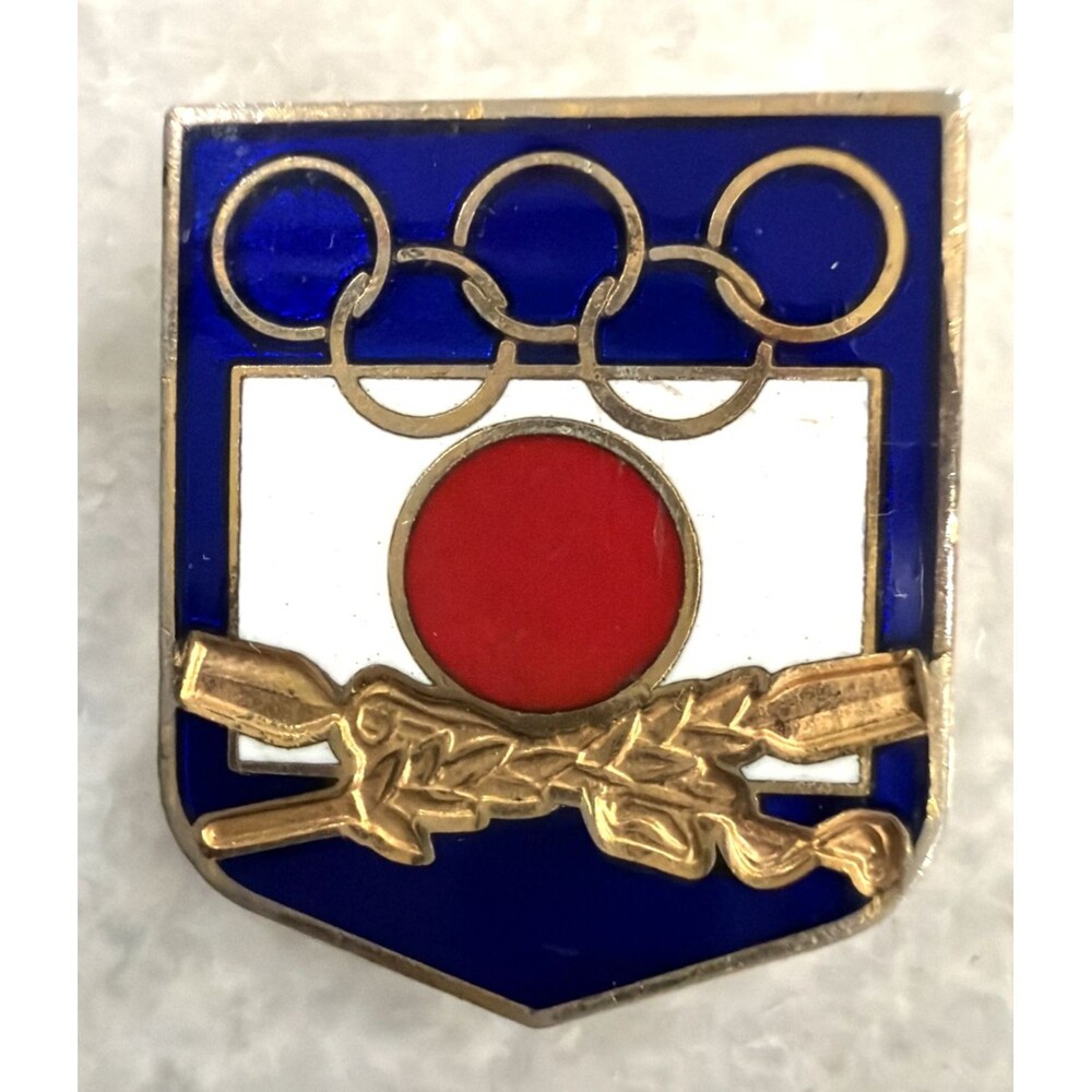 Vtg 1988 JARA Seoul Japan Amateur Rowing Association Olympic Enamel Pin Badge